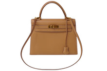 Load image into Gallery viewer, 極美品 エルメス HERMES ケリー 28 2way バッグ クシュベル エプソン ナチュラル 外縫い 〇Y刻印 中古 62558