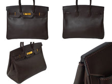 Load image into Gallery viewer, HERMES エルメス ハンドバッグ バーキン 35 ◻︎C刻 G金具 ヴォーエプソン ブラウン 美品 中古 62560