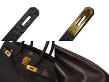 Load image into Gallery viewer, HERMES エルメス ハンドバッグ バーキン 35 ◻︎C刻 G金具 ヴォーエプソン ブラウン 美品 中古 62560