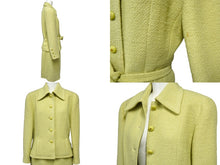 Load image into Gallery viewer, CHANEL シャネル ココマーク セットアップ グリーン ツイード 20832 ウール サイズ38 美品 中古 62562