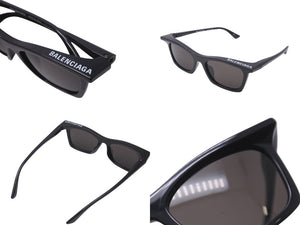BALENCIAGA バレンシアガ サングラス アイウェア サイズ 52◻︎18 BB0099S プラスチック ロゴ ブラック 美品 中古 62566
