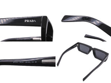 Load image into Gallery viewer, PRADA プラダ サングラス アイウェア SPR24Y 1AB5S0 サイドロゴ プラスチック ブラック 美品 中古 62570