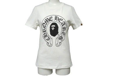 A BATHING APE アベイシングエイプ×Chrome Hearts クロムハーツ コラボ 半袖Tシャツ XS ホワイト ブラック 美品 中古 62591