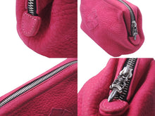 Load image into Gallery viewer, CHROME HEARTS クロムハーツ ポーチ コスメティックケース CHクロス ピンク シルバー金具 美品 中古 62593