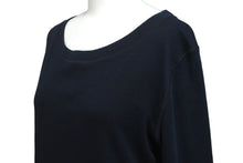 Load image into Gallery viewer, lucien pellat-finet ルシアンペラフィネ フロントスカルスタッズロゴ付Tシャツ トップス Tシャツ 長袖 ネイビー 美品 中古 62600