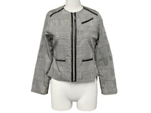 Load image into Gallery viewer, Christian Dior クリスチャンディオール キッズ ジャケット チェック柄 サイズ12A ブラック ホワイト シルバー金具 良品 中古 62601