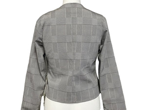 Christian Dior クリスチャンディオール キッズ ジャケット チェック柄 サイズ12A ブラック ホワイト シルバー金具 良品 中古 62601