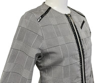 Load image into Gallery viewer, Christian Dior クリスチャンディオール キッズ ジャケット チェック柄 サイズ12A ブラック ホワイト シルバー金具 良品 中古 62601