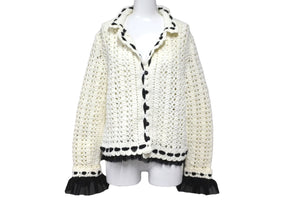 CHANEL シャネル メッシュ ニット カーディガン ホワイト CHANEL シャネル メッシュ ニット カーディガン ホワイト