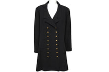 Load image into Gallery viewer, 極美品 CHANEL シャネル ダブル ジャケット ブラック ココボタン ココマーク 93A P02132 ロゴ シルク アウター サイズ42 中古 62603
