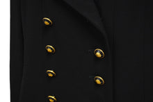 Load image into Gallery viewer, 極美品 CHANEL シャネル ダブル ジャケット ブラック ココボタン ココマーク 93A P02132 ロゴ シルク アウター サイズ42 中古 62603