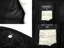 Load image into Gallery viewer, 極美品 CHANEL シャネル ダブル ジャケット ブラック ココボタン ココマーク 93A P02132 ロゴ シルク アウター サイズ42 中古 62603