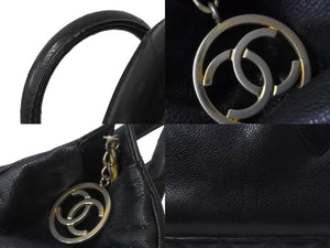 CHANEL シャネル ハンドバッグ キャビアスキン ココマーク ブッラク 美品 中古 62604
