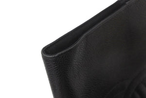 CHANEL シャネル ブックカバー キャビアスキン 2番台 ブラック 小物 ココマーク ロゴ 美品 中古 62617