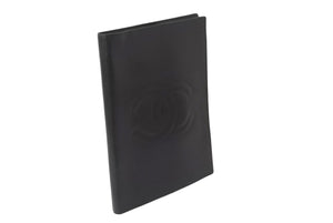 CHANEL シャネル ブックカバー キャビアスキン 2番台 ブラック 小物 ココマーク ロゴ 美品 中古 62617