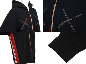 Original Fake × KAWS オリジナルフェイク × カウズ 歯形 パーカー ブラック レッド フーディ― サイズ3 良品 中古 62637