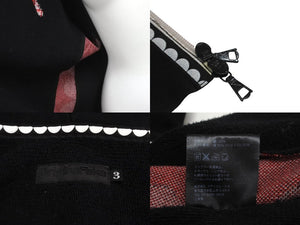 Original Fake × KAWS オリジナルフェイク × カウズ 歯形 パーカー ブラック レッド フーディ― サイズ3 良品 中古 62637