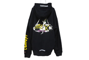 CHROME HEARTS クロムハーツ パーカー マッティボーイ SEX RECORDS サイズXXL プリント ブラック コットン 良品 中古 62642