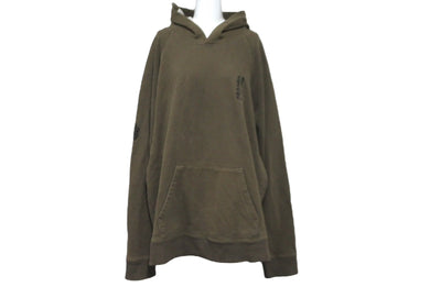 CHROME HEARTS クロムハーツ Y NOT 2-TND Hoodie パーカー ヴァーティカルロゴ ダガー刺繍 カーキ サイズXL 美品 中古 62650