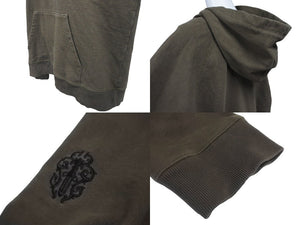 CHROME HEARTS クロムハーツ Y NOT 2-TND Hoodie パーカー ヴァーティカルロゴ ダガー刺繍 カーキ サイズXL 美品 中古 62650