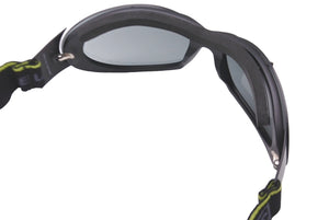 極美品 CHANEL シャネル サングラス ゴーグル ココマーク スポーツライン 26616 S5587 ブラック グリーン 中古 62655