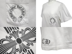 CHROME HEARTS クロムハーツ マリブ限定 CHクロス ホースシュープリント 半袖Ｔシャツ カットソー ホワイト 美品 中古 62658