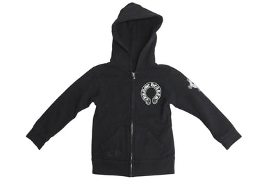CHROME HEARTS クロムハーツ クロスボールジップパーカー ホースシュープリント サイズ4T 130/64 ブラック 美品 中古 62659