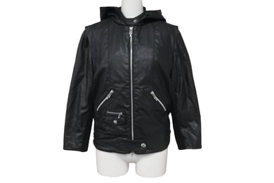 極美品 CHROME HEARTS クロムハーツ MNS HOOD SWTSHRT フーデットジャケット ブラック コットンリネン サイズS 中古 62660