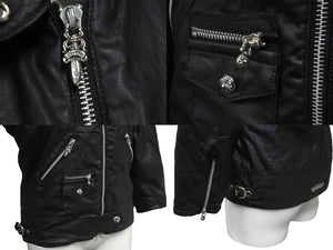 極美品 CHROME HEARTS クロムハーツ MNS HOOD SWTSHRT フーデットジャケット ブラック コットンリネン サイズS 中古 62660