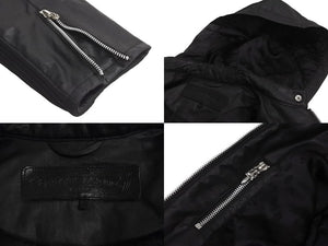 極美品 CHROME HEARTS クロムハーツ MNS HOOD SWTSHRT フーデットジャケット ブラック コットンリネン サイズS 中古 62660