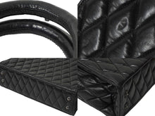 Load image into Gallery viewer, CHROME HEARTS クロムハーツ ラムキルティングトート ダガー クロス BSフレア チャーム ブラック シルバー金具 良品 中古 62661