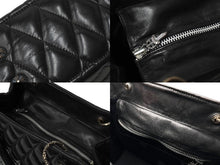 Load image into Gallery viewer, CHROME HEARTS クロムハーツ ラムキルティングトート ダガー クロス BSフレア チャーム ブラック シルバー金具 良品 中古 62661