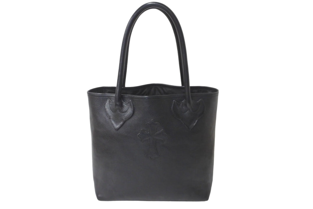 CHROME HEARTS クロムハーツ FSトート トートバッグ クロスパッチ ブラック シルバー金具 美品 中古 62662