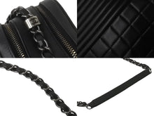 Load image into Gallery viewer, CHANEL シャネル ココボーイ チェーンショルダーバッグ ショルダーバッグ 20番台 ラムスキン ブラック シルバー 美品 中古 62665