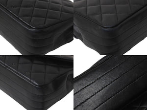CHANEL シャネル マトラッセ チェーンショルダー ショルダーバッグ 1番台 ラムスキン ブラック ゴールド金具 美品 中古 62678