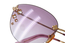 Load image into Gallery viewer, LOUIS VUITTON ルイヴィトン サングラス デスマヨ キャッツアイ M96026 パープル ゴールド金具 メタル 美品 中古 62682
