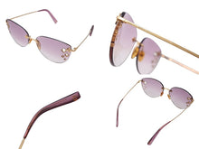 Load image into Gallery viewer, LOUIS VUITTON ルイヴィトン サングラス デスマヨ キャッツアイ M96026 パープル ゴールド金具 メタル 美品 中古 62682