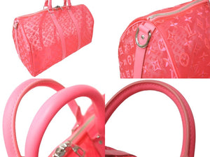 未使用 LOUIS VUITTON ルイヴィトン キーポルバンドリエール50 ボストンバッグ バッグ レース ピンク M55267 中古 62690