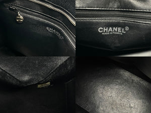 CHANEL シャネル 復刻トートバック A01804 7番台 キャビアスキン ブラック シルバープレート 美品 中古 626922