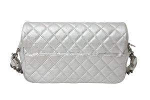 CHANEL シャネル マトラッセ チェーンショルダー ショルダーバッグ 22番台 ラムスキン シルバー シルバー金具 美品 中古 62693