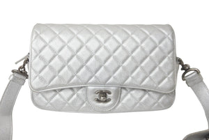 CHANEL シャネル マトラッセ チェーンショルダー ショルダーバッグ 22番台 ラムスキン シルバー シルバー金具 美品 中古 62693