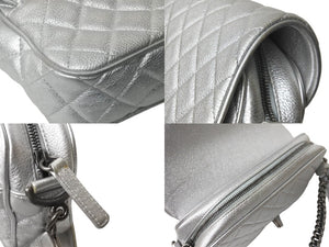 CHANEL シャネル マトラッセ チェーンショルダー ショルダーバッグ 22番台 ラムスキン シルバー シルバー金具 美品 中古 62693