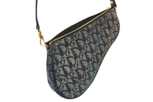 Load image into Gallery viewer, Christian Dior クリスチャンディオール ワンショルダーバッグ サドルポーチ トロッター MC1011 ネイビー ゴールド金具 良品 中古 62694