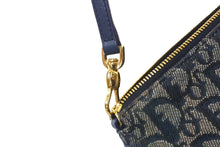 Load image into Gallery viewer, Christian Dior クリスチャンディオール ワンショルダーバッグ サドルポーチ トロッター MC1011 ネイビー ゴールド金具 良品 中古 62694