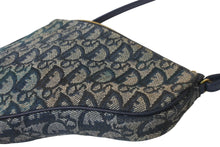 Load image into Gallery viewer, Christian Dior クリスチャンディオール ワンショルダーバッグ サドルポーチ トロッター MC1011 ネイビー ゴールド金具 良品 中古 62694