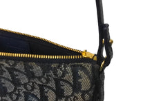 Load image into Gallery viewer, Christian Dior クリスチャンディオール ワンショルダーバッグ サドルポーチ トロッター MC1011 ネイビー ゴールド金具 良品 中古 62694