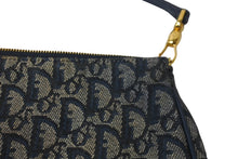 Load image into Gallery viewer, Christian Dior クリスチャンディオール ワンショルダーバッグ サドルポーチ トロッター MC1011 ネイビー ゴールド金具 良品 中古 62694