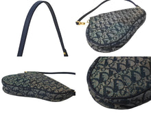 Load image into Gallery viewer, Christian Dior クリスチャンディオール ワンショルダーバッグ サドルポーチ トロッター MC1011 ネイビー ゴールド金具 良品 中古 62694