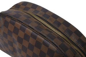 LOUIS VUITTON ルイ ヴィトン ダミエ トゥルース トワレット25 ポーチ N47624 ダミエキャンバス ブラウン 美品 中古 62695