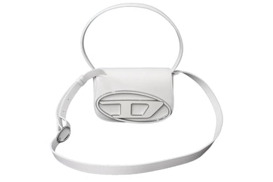 DIESEL ディーゼル ショルダーバッグ 1dr レザークロスボディバッグ X08396PR818 ホワイト シルバー金具 美品 中古 62697